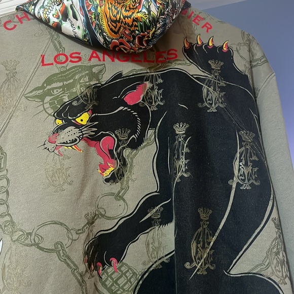 Christian Audigier y2k all over hoodie reversible rare no low ball offers - Picture 3 of 10